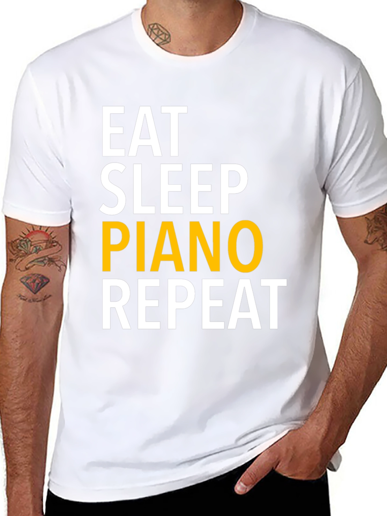 Eat Sleep Piano Repeat Graphic Tee