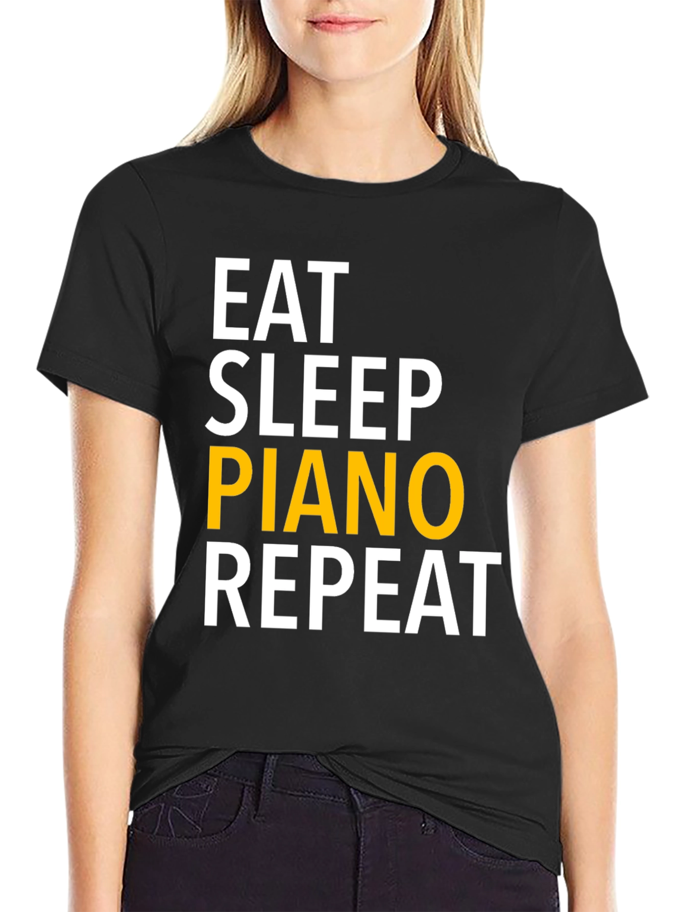 Eat Sleep Piano Repeat Graphic Tee