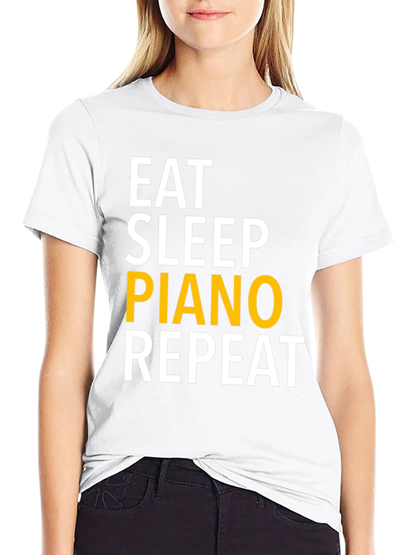 Eat Sleep Piano Repeat Graphic Tee