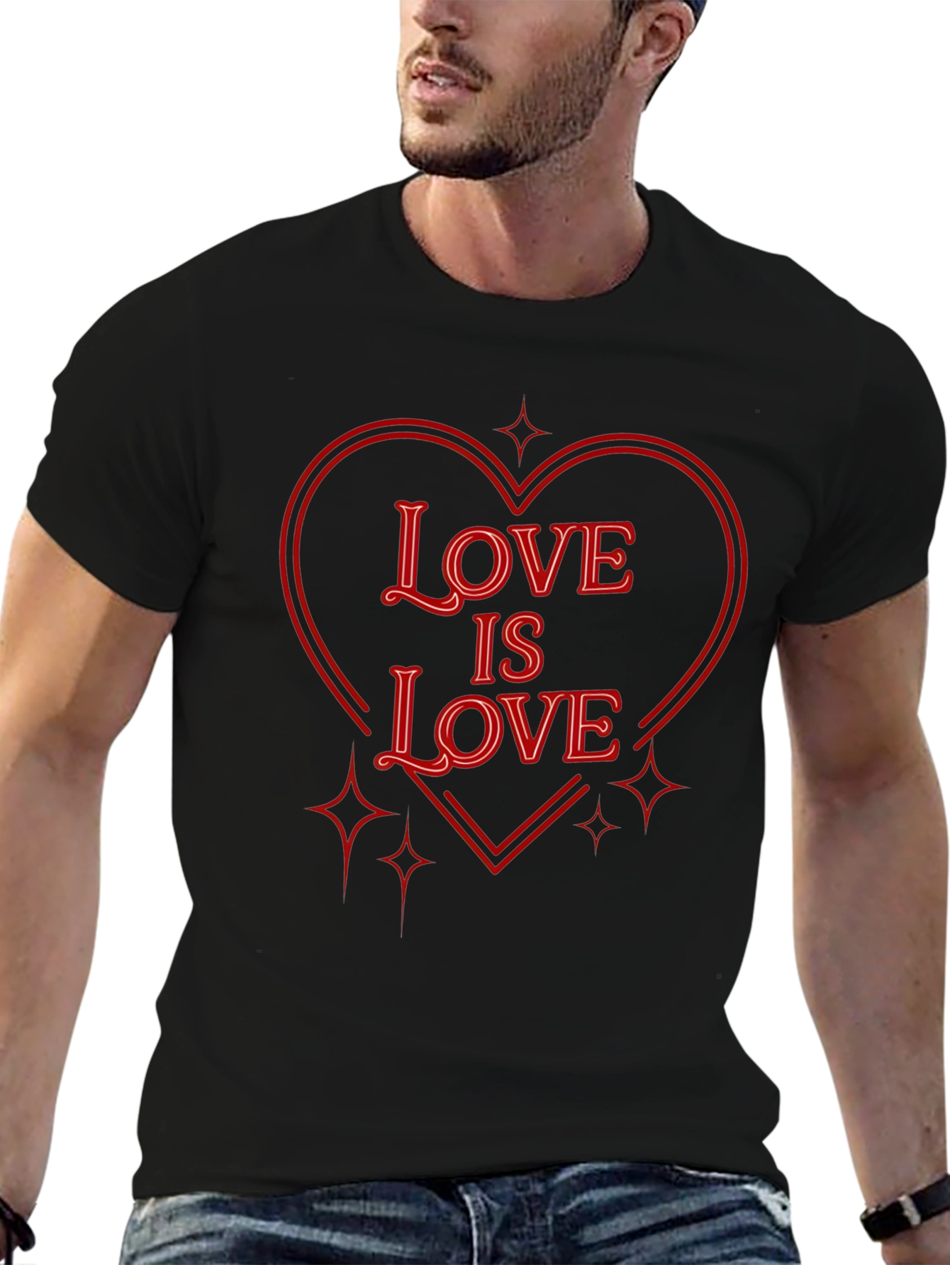 Love is Love Graphic Tee - Black Cotton Shirt