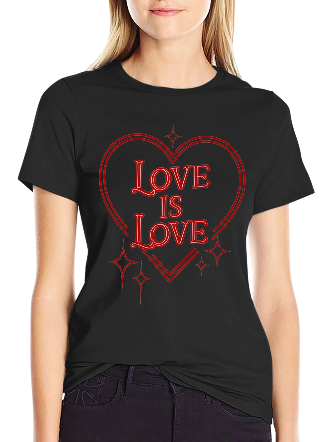 Love is Love Graphic Tee - Black Cotton Shirt