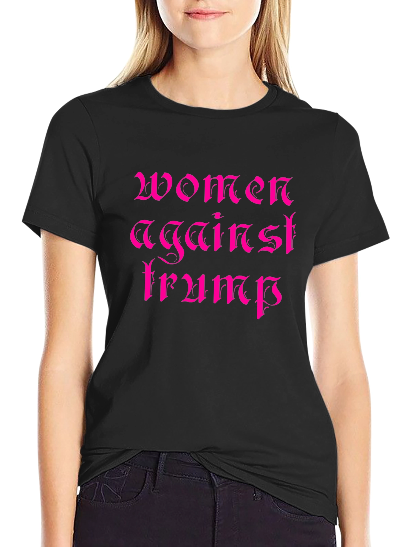 Women Against Trump Black Graphic T-Shirt