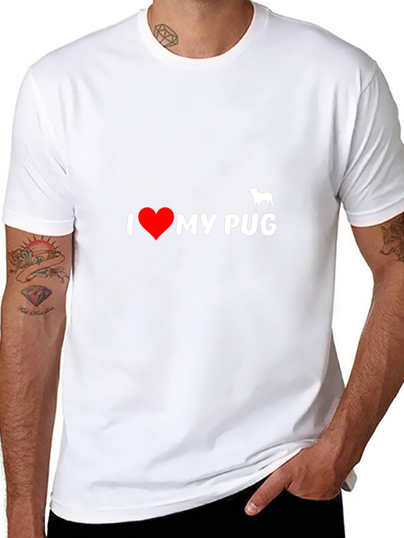 I Heart My Pug T-Shirt - Black