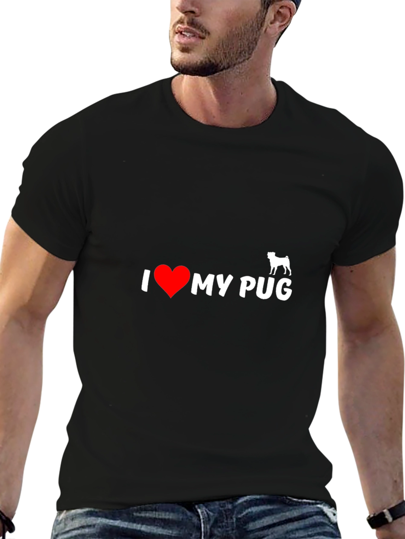 I Heart My Pug T-Shirt - Black