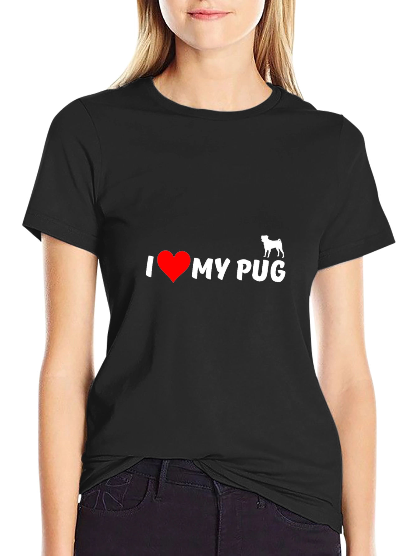 I Heart My Pug T-Shirt - Black