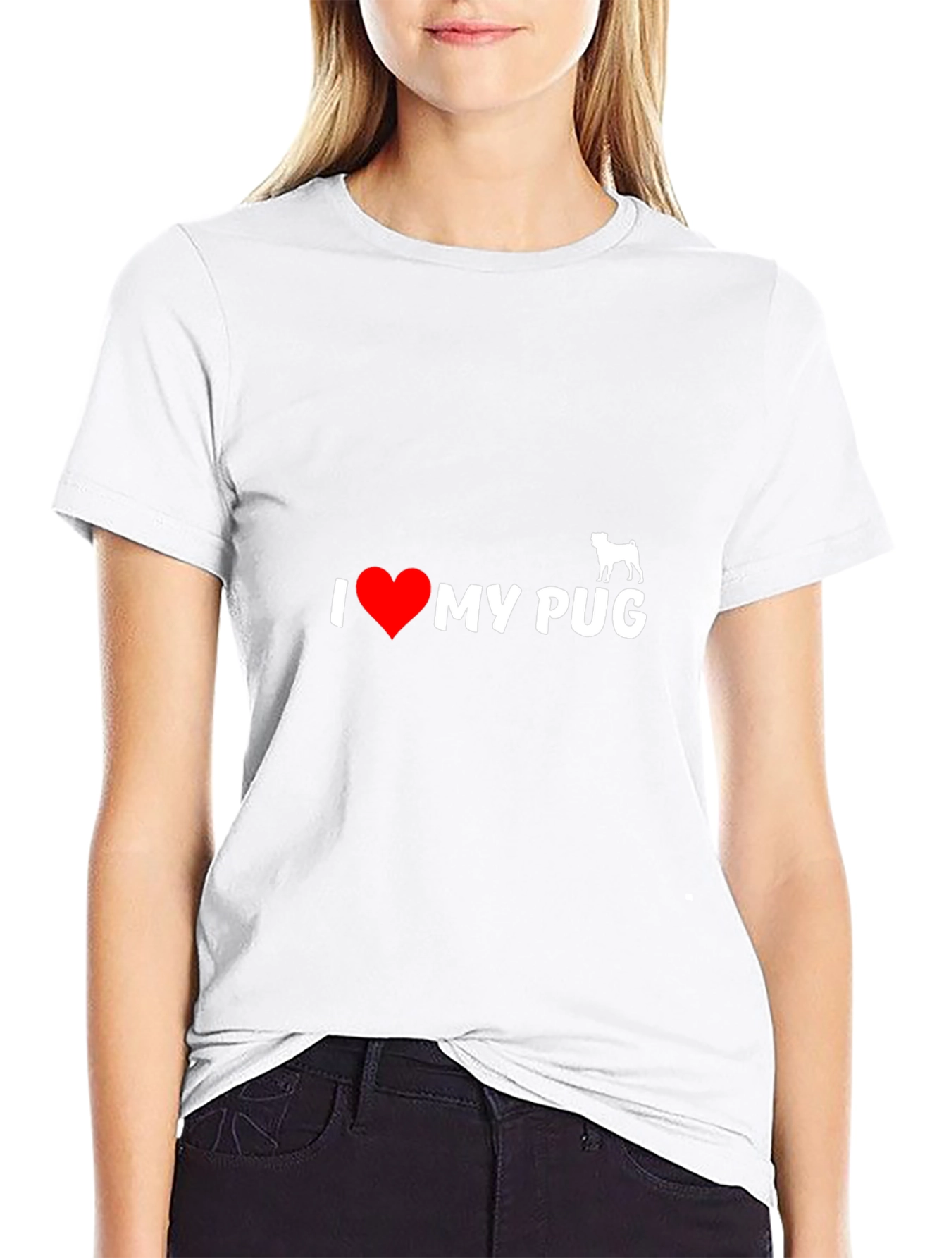 I Heart My Pug T-Shirt - Black