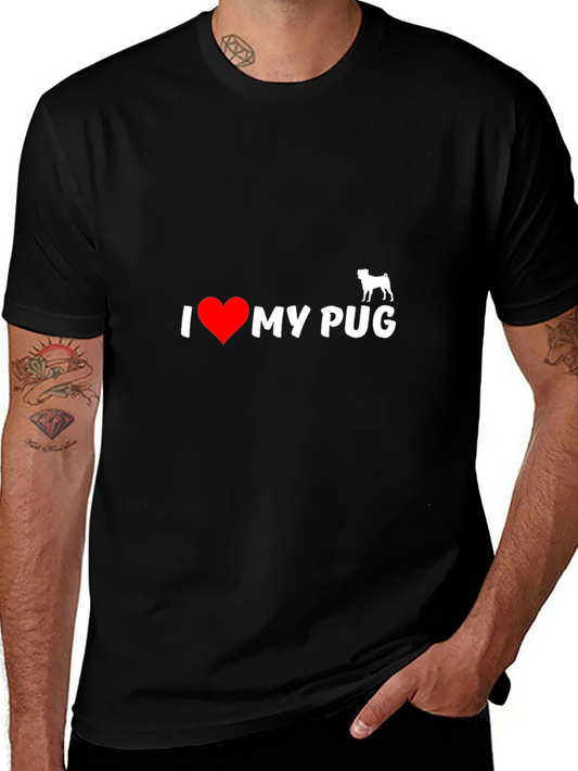 I Heart My Pug T-Shirt - Black