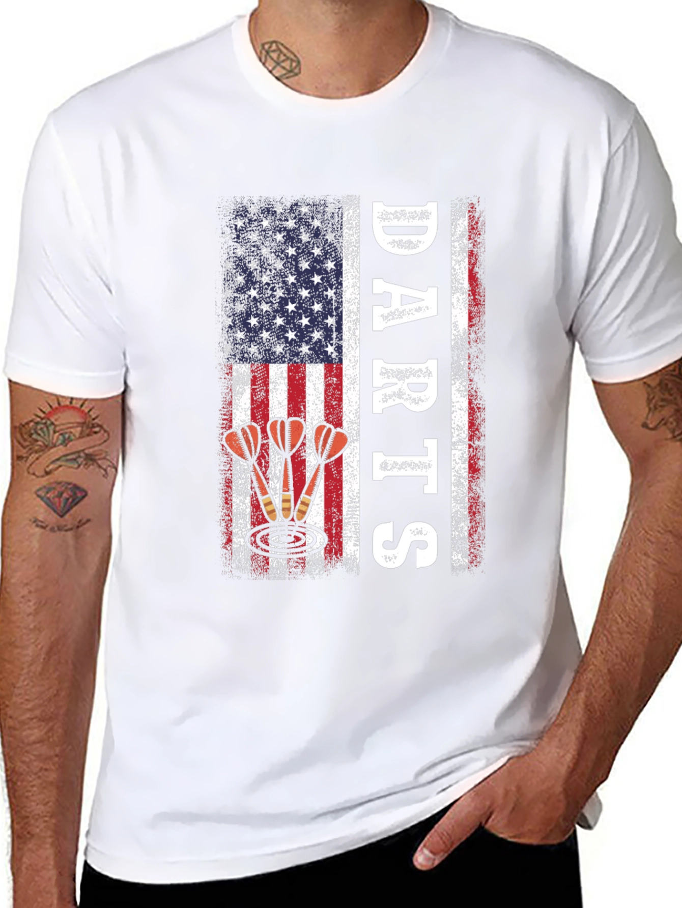 Darts American Flag Patriotic T-Shirt