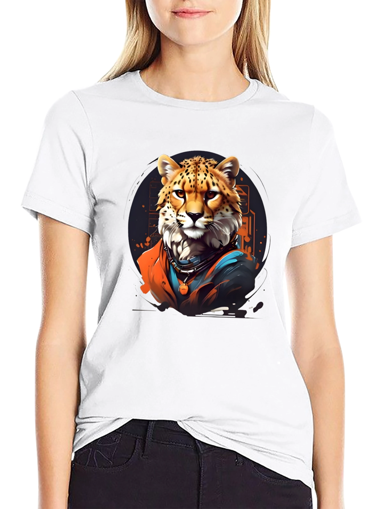 Cool Cheetah Graphic Tee - Black T-Shirt