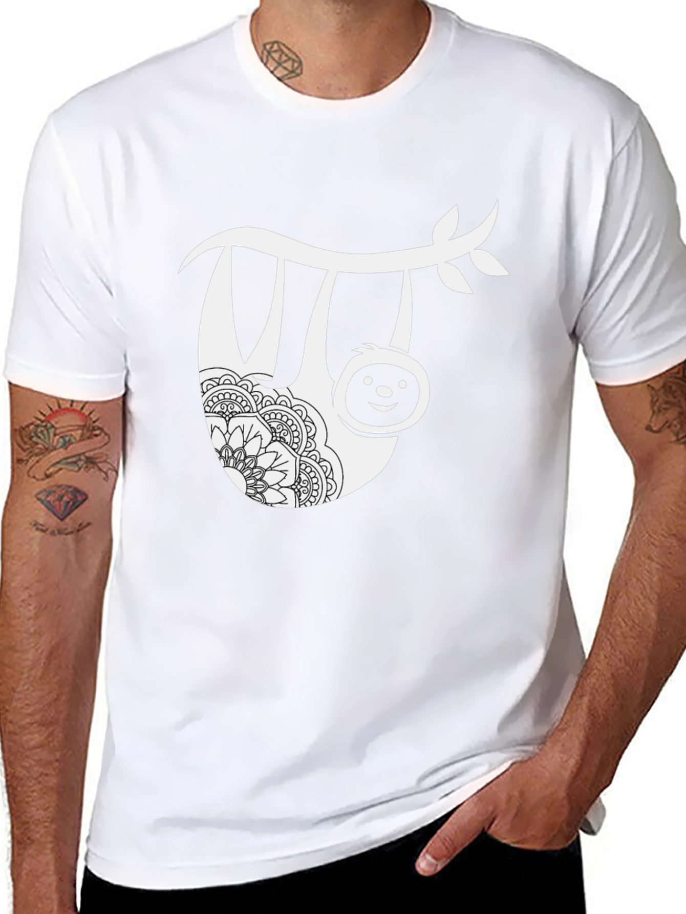 Sloth Mandala Graphic Tee - Casual Comfort