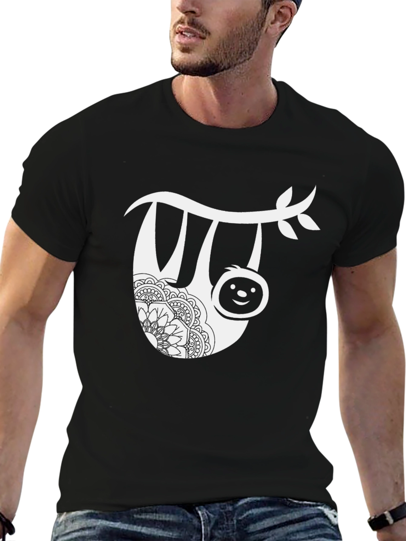 Sloth Mandala Graphic Tee - Casual Comfort