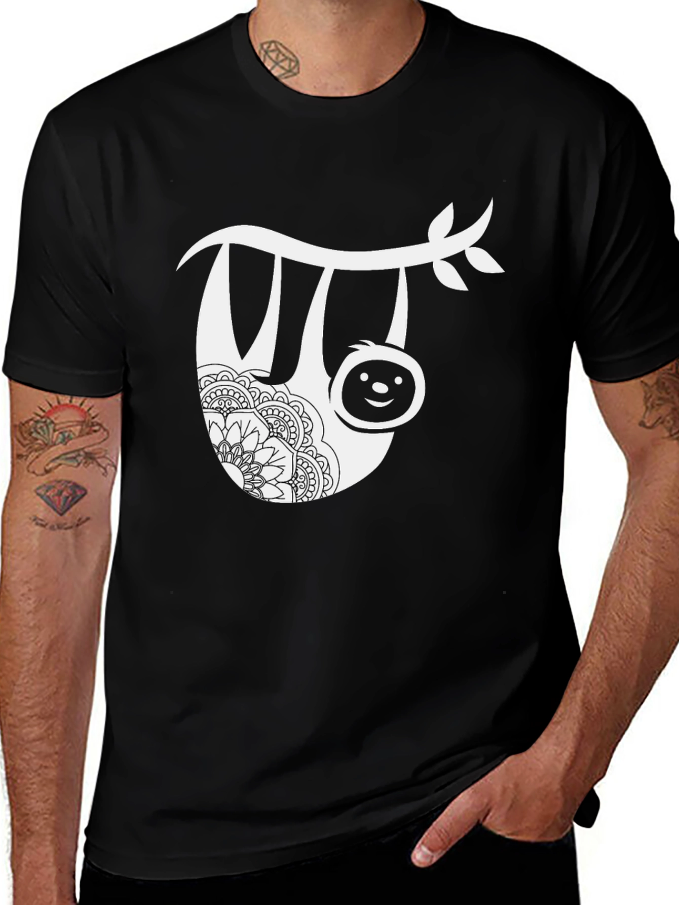 Sloth Mandala Graphic Tee - Casual Comfort