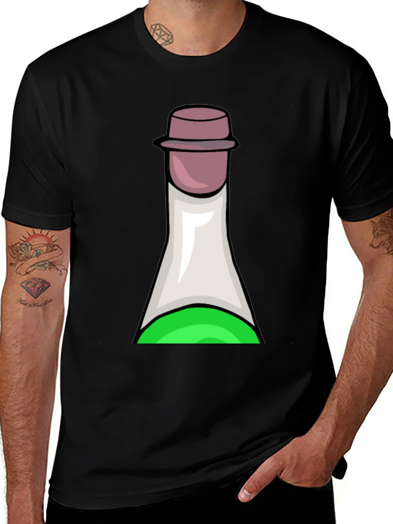 Potion Bottle Graphic Tee - Soft Black T-Shirt
