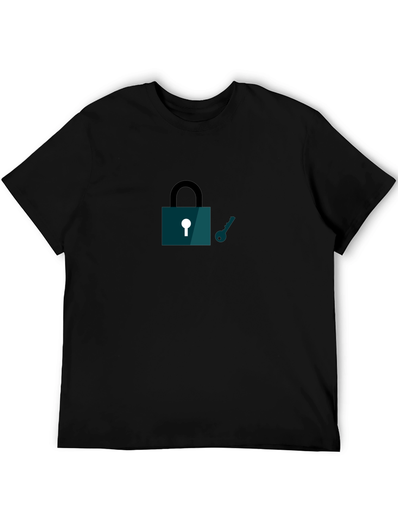 Lock and Key Graphic T-Shirt - Black