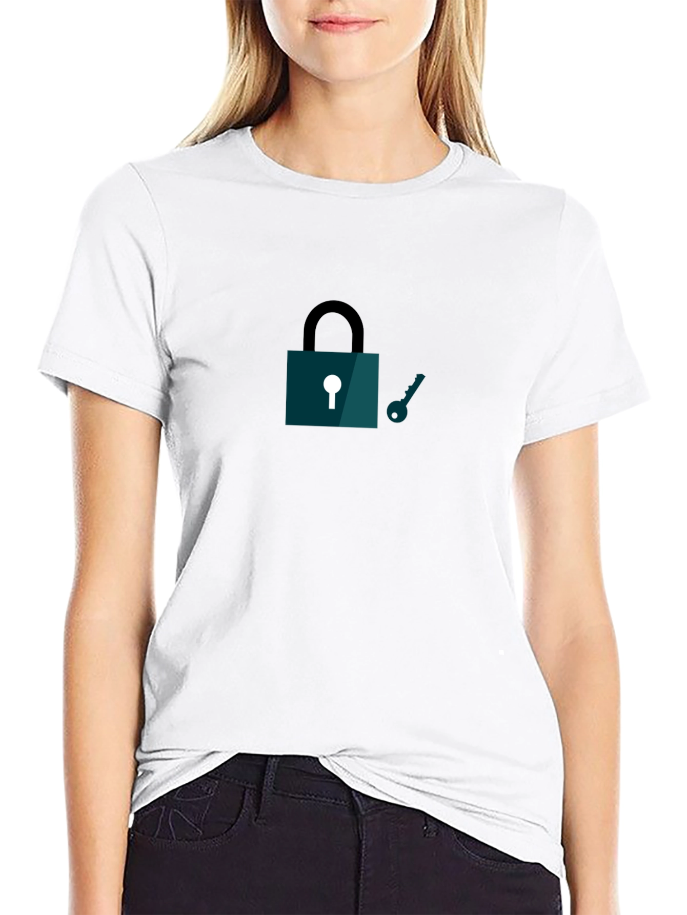 Lock and Key Graphic T-Shirt - Black