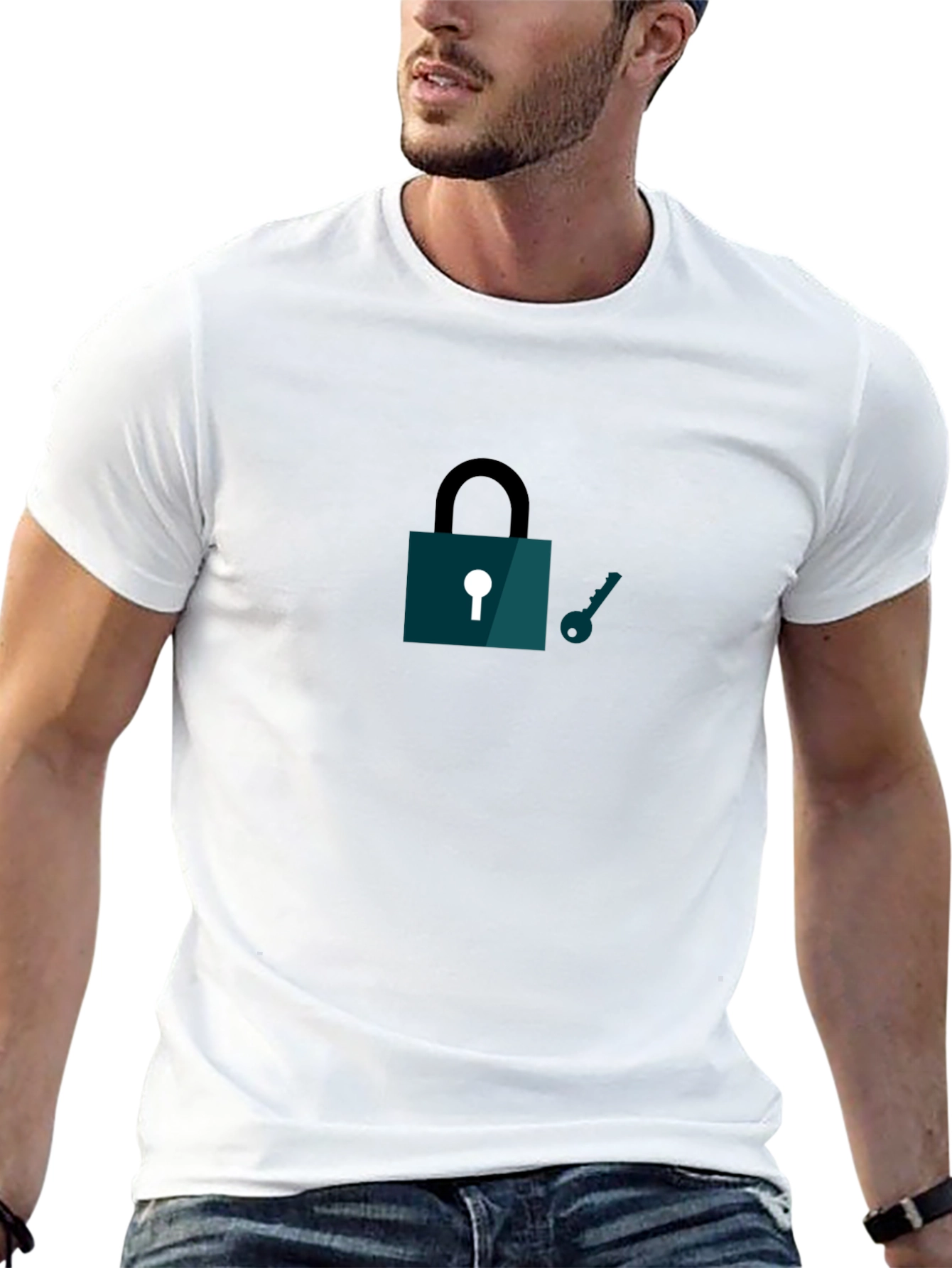 Lock and Key Graphic T-Shirt - Black
