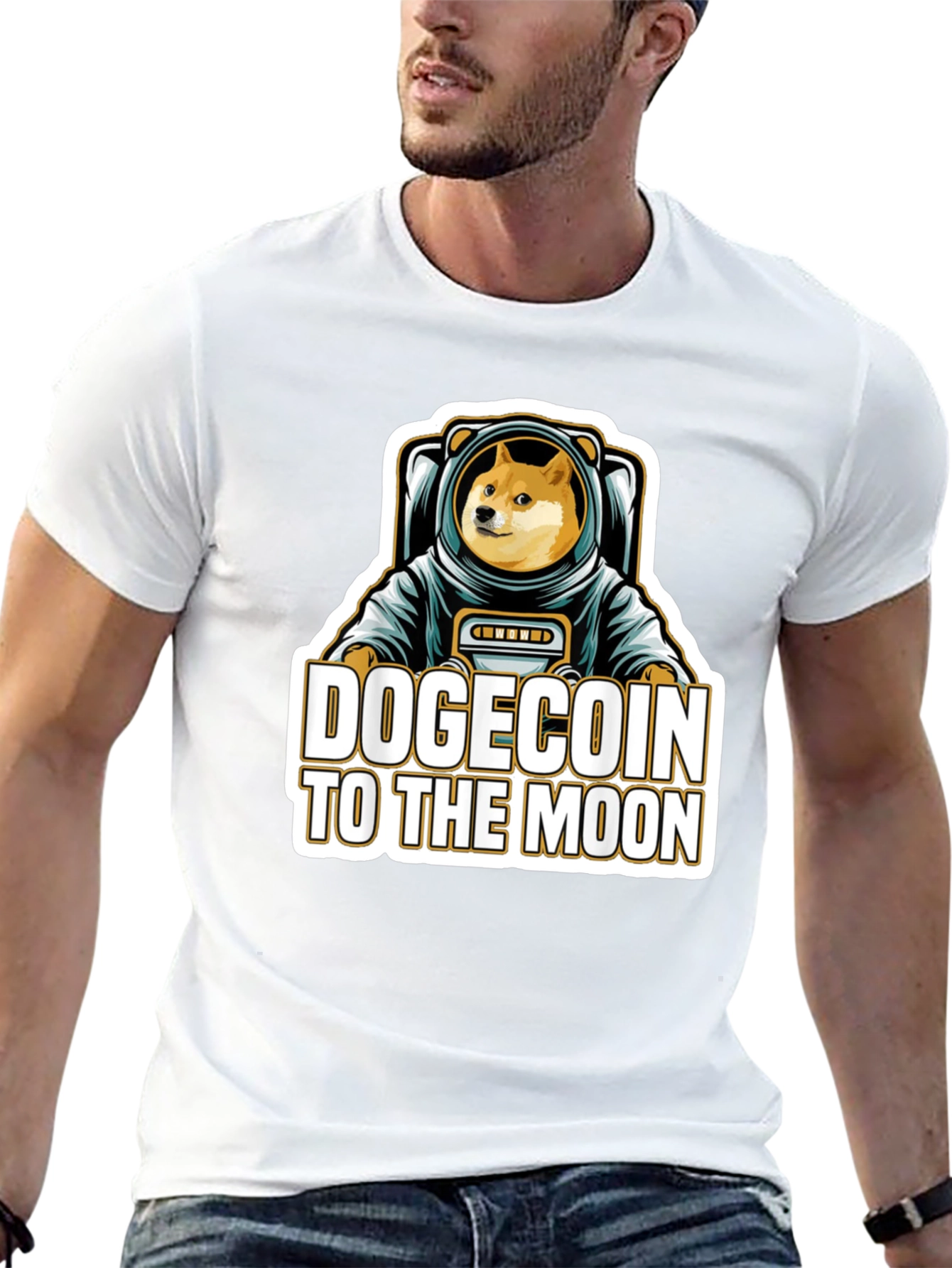Dogecoin To The Moon T-Shirt - Crypto Astronaut Tee