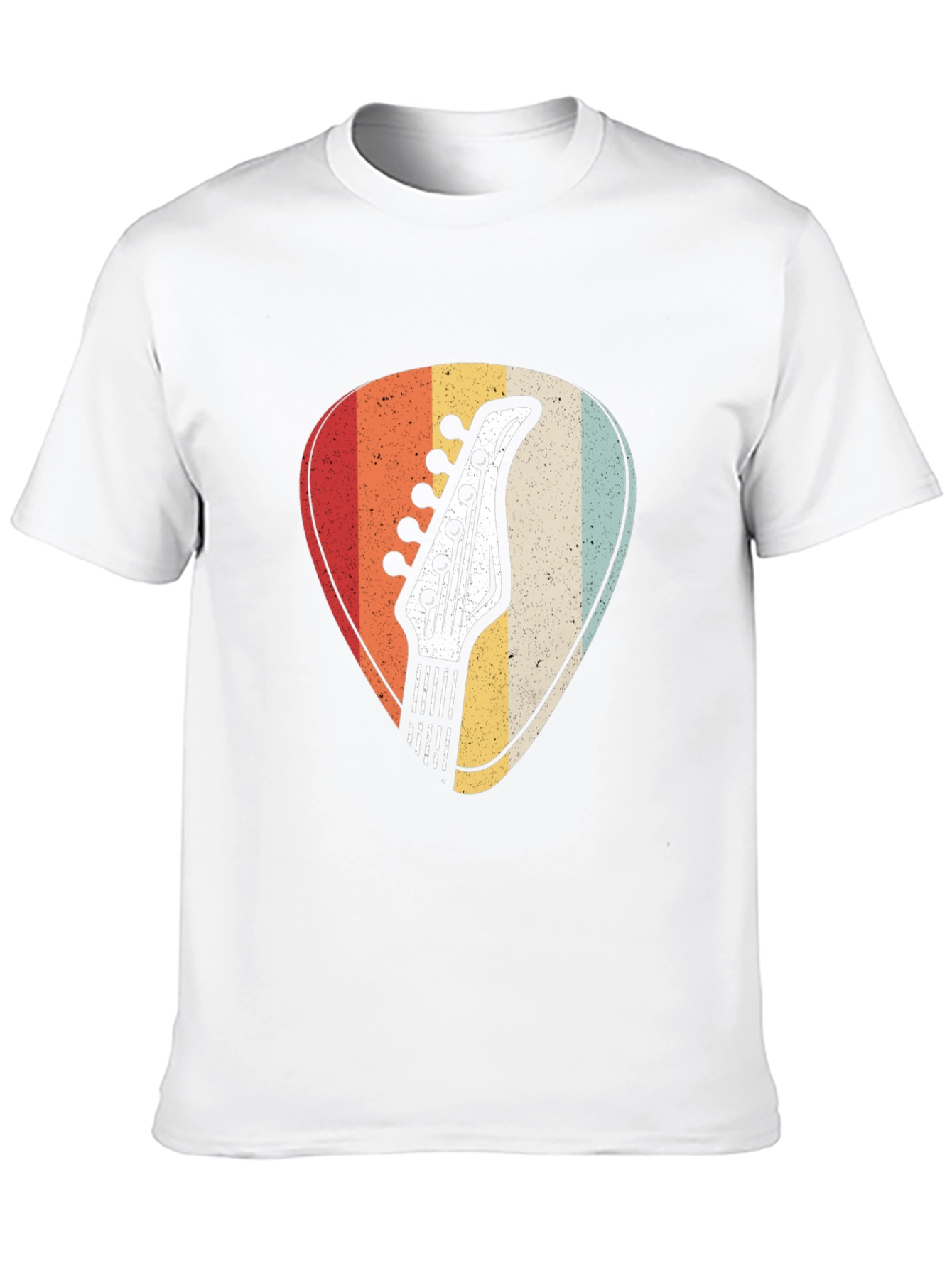 Retro Guitar Pick Graphic Tee - Musicians Black T-Shirt