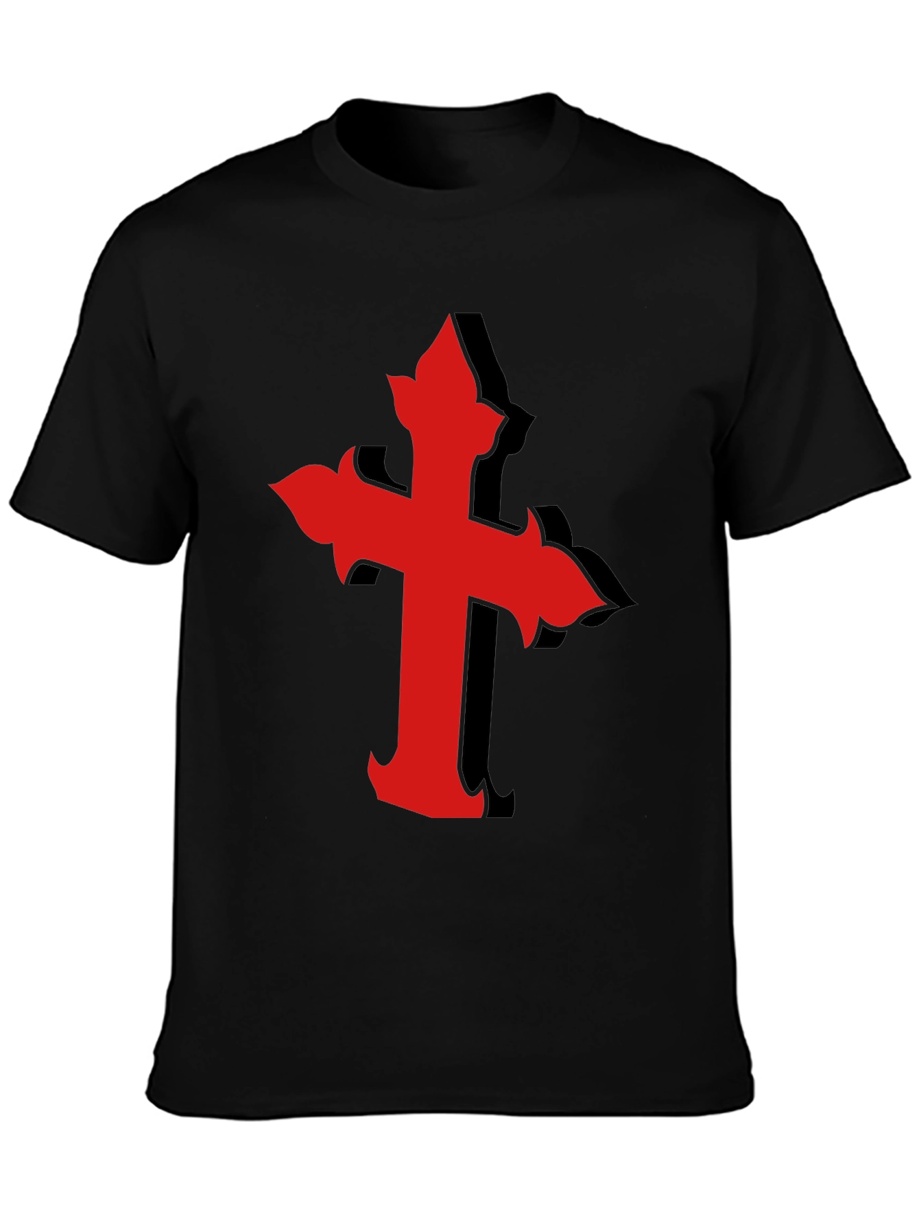 Red Cross Graphic Black T-Shirt