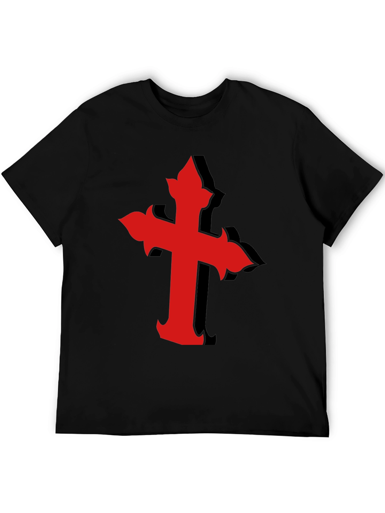 Red Cross Graphic Black T-Shirt