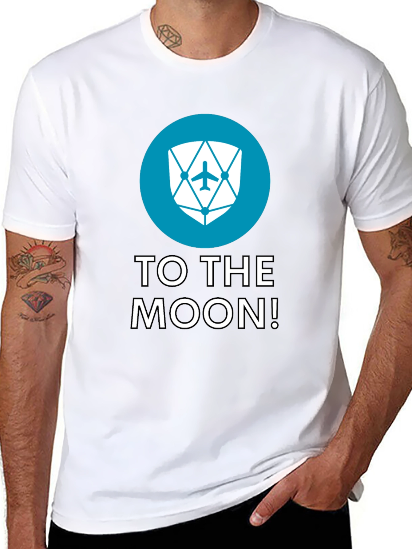 To The Moon Black Tee - Crypto Inspired Design