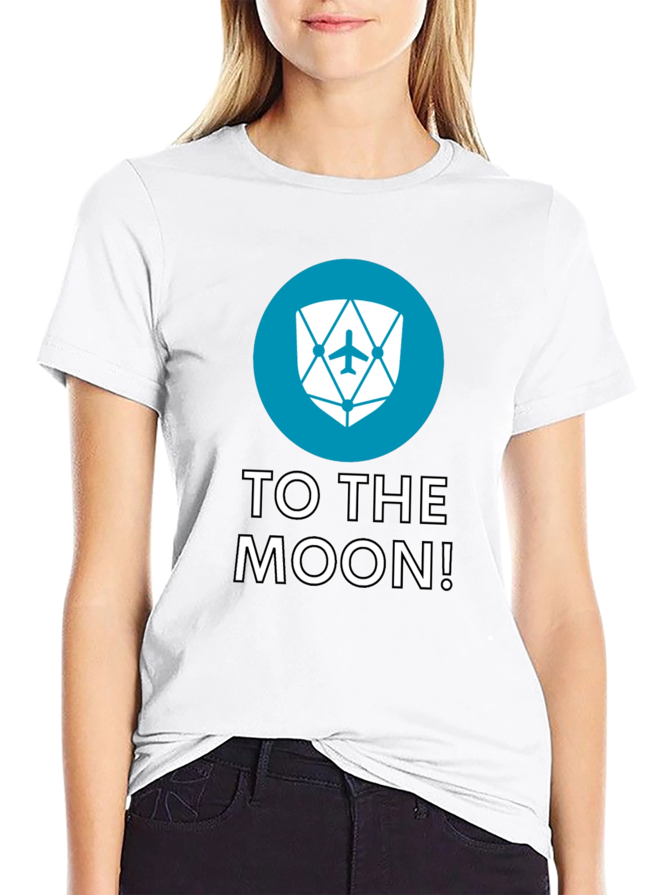 To The Moon Black Tee - Crypto Inspired Design