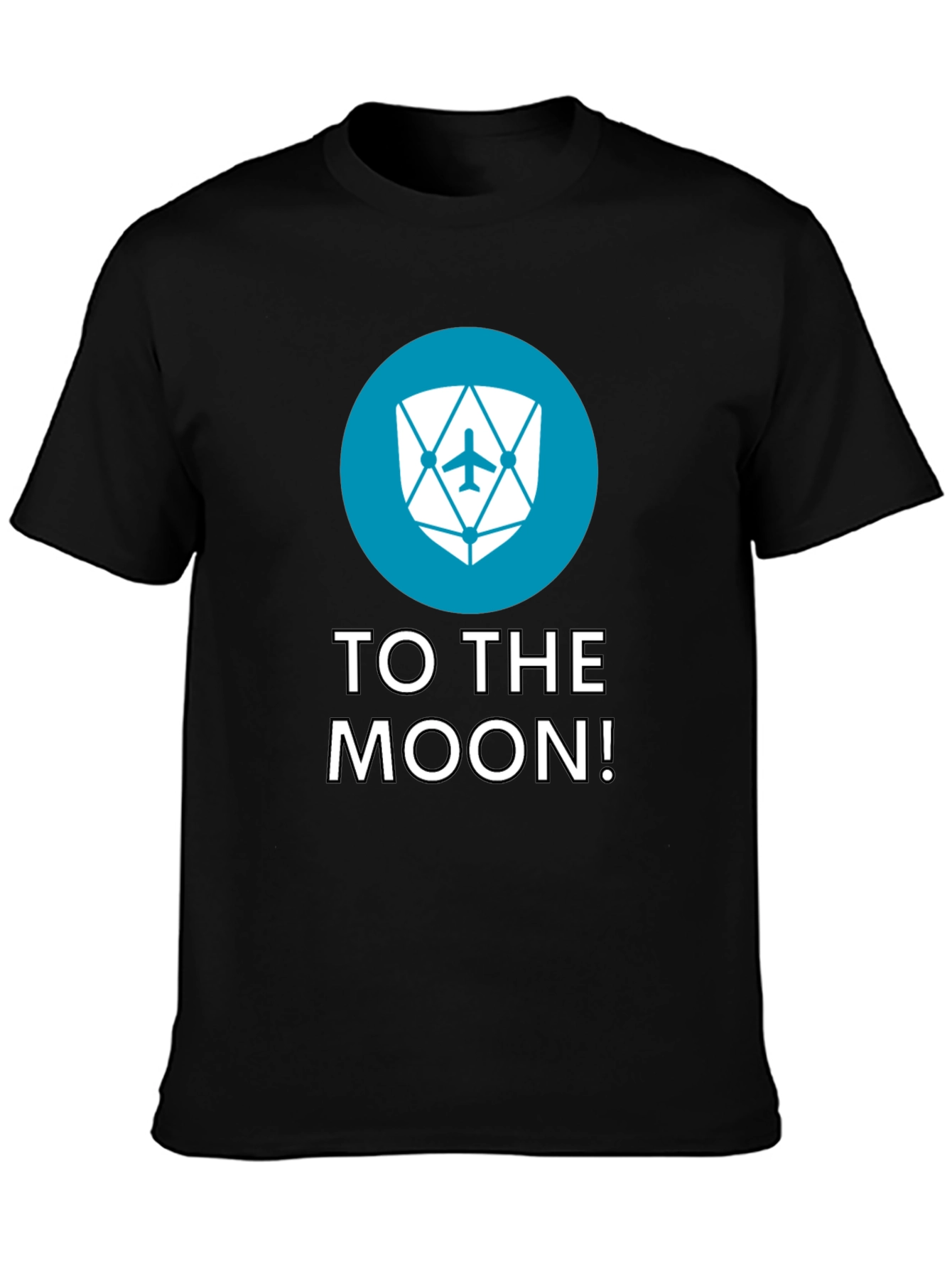 To The Moon Black Tee - Crypto Inspired Design