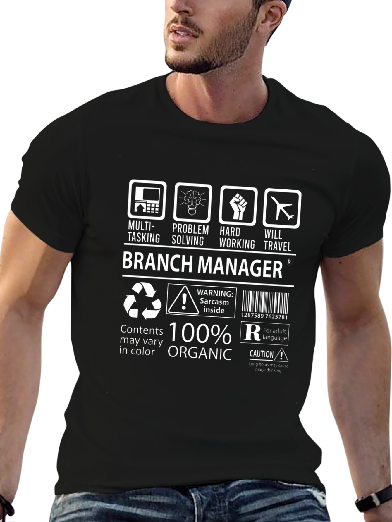 Branch Manager 100% Organic Humor T-Shirt