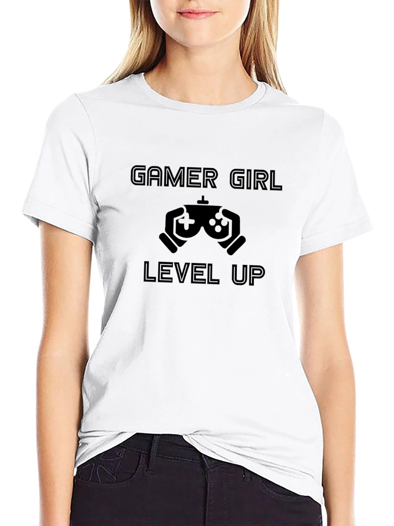 Gamer Girl Level Up Black T-Shirt