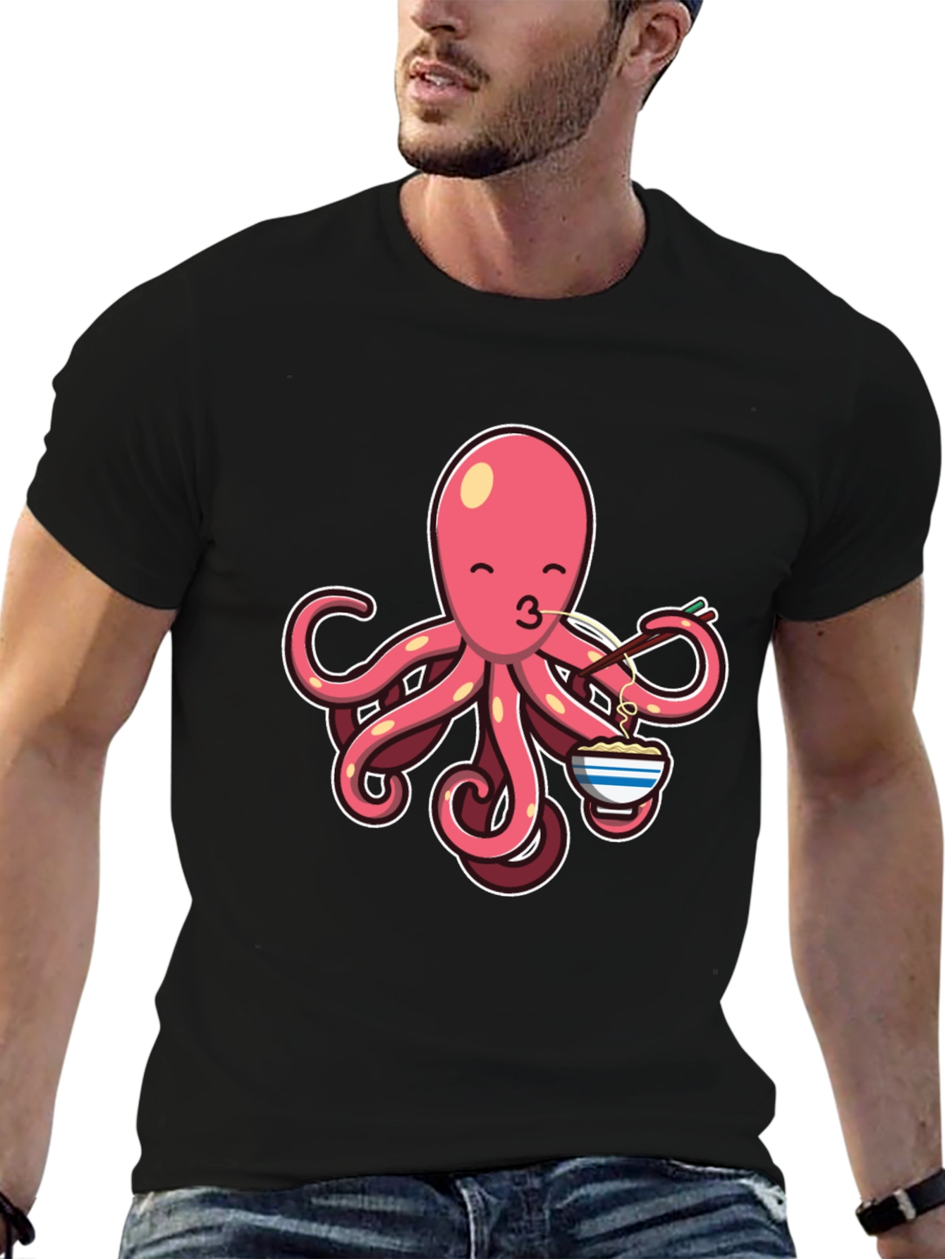 Octopus Ramen Lover T-Shirt - Cute Foodie Tee