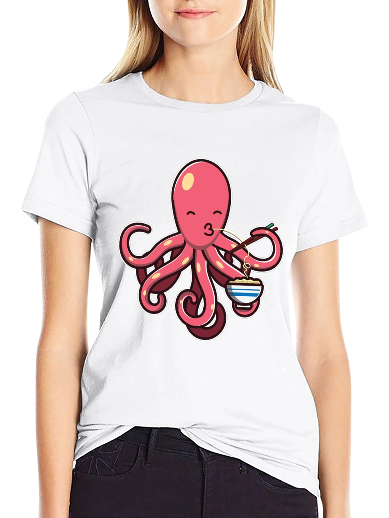 Octopus Ramen Lover T-Shirt - Cute Foodie Tee