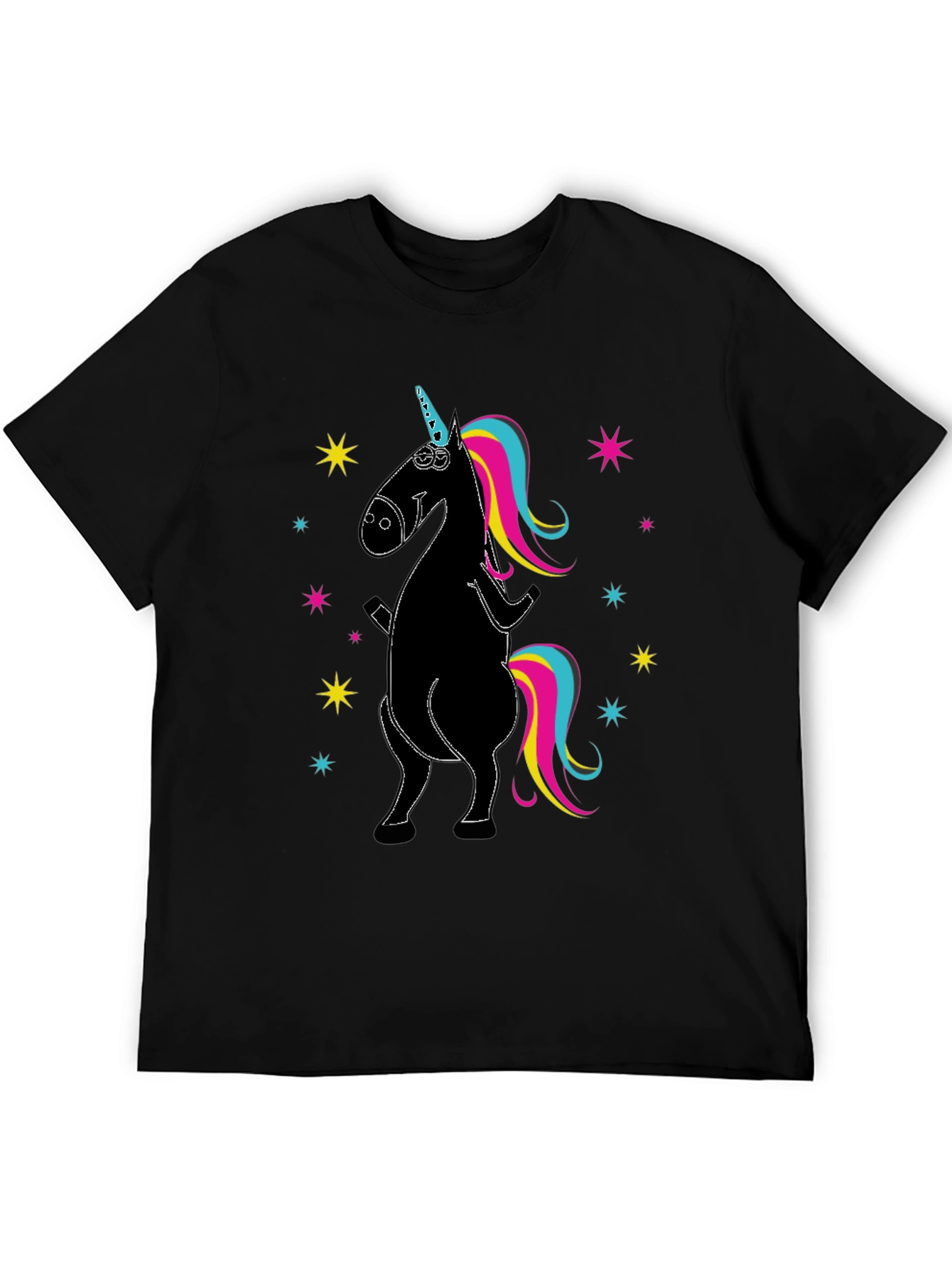 Unicorn Graphic Print Crew Neck T-Shirt