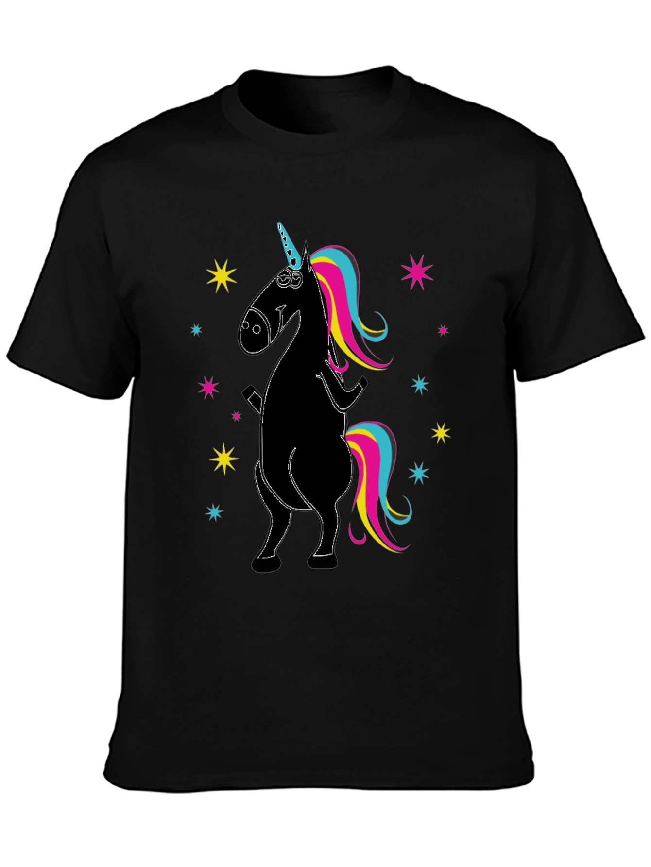Unicorn Graphic Print Crew Neck T-Shirt