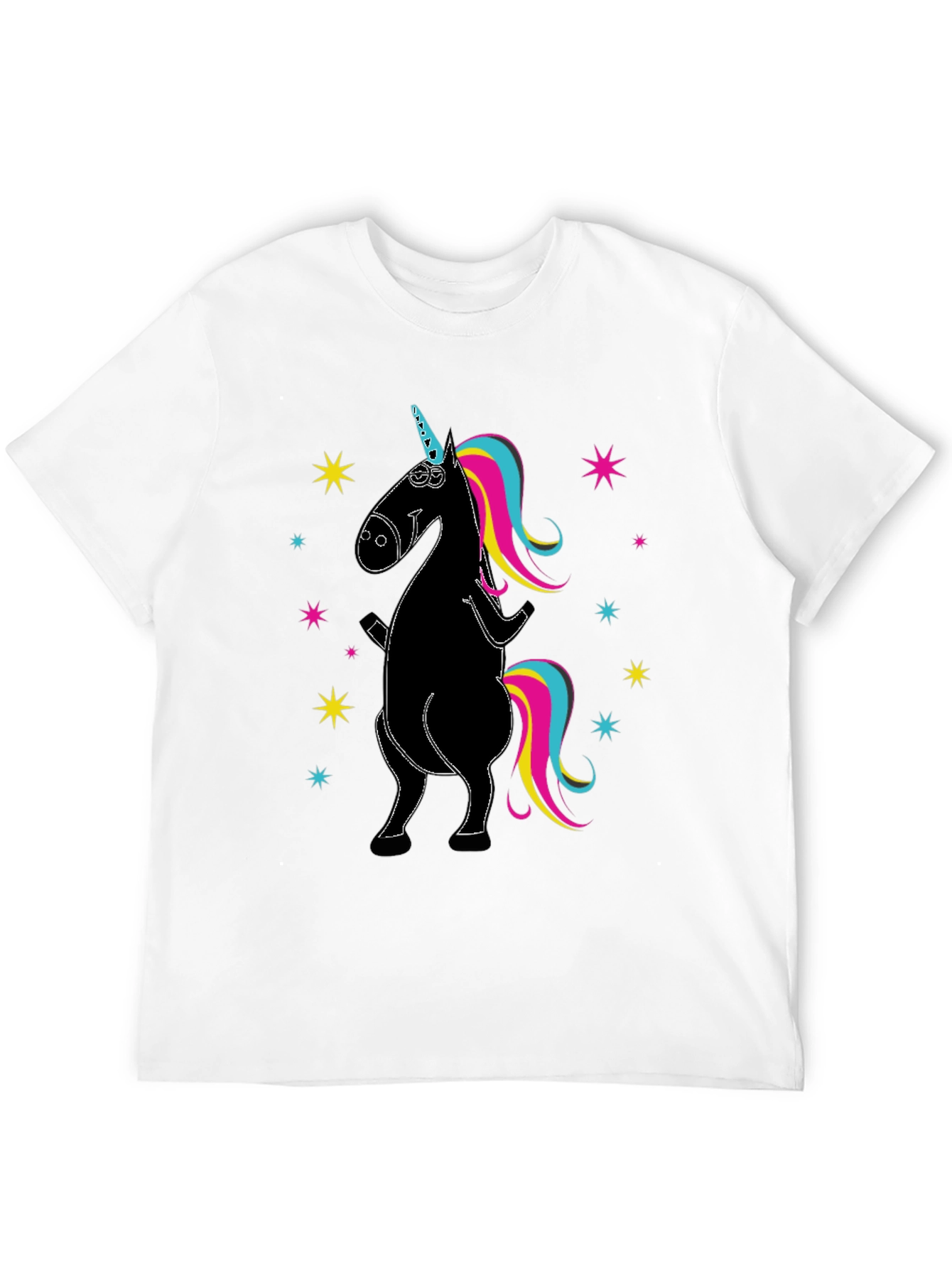 Unicorn Graphic Print Crew Neck T-Shirt