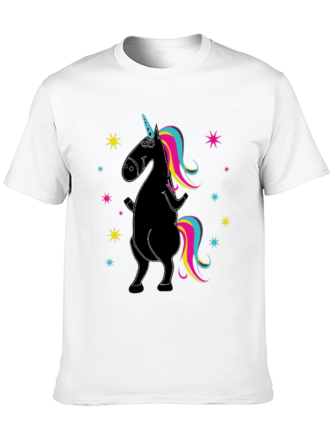 Unicorn Graphic Print Crew Neck T-Shirt