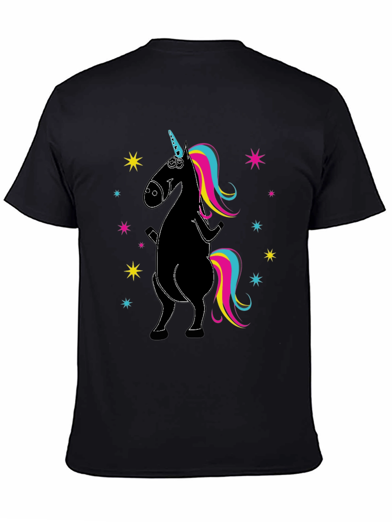 Unicorn Graphic Print Crew Neck T-Shirt