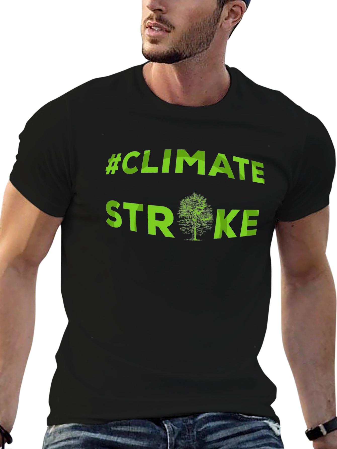 Climate Strike Tree T-Shirt - Green Print