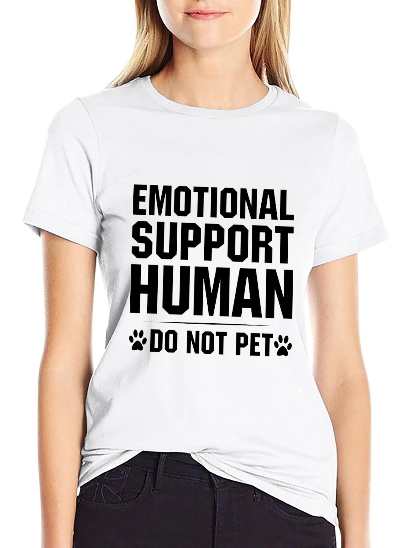 Emotional Support Human Black Graphic Tee