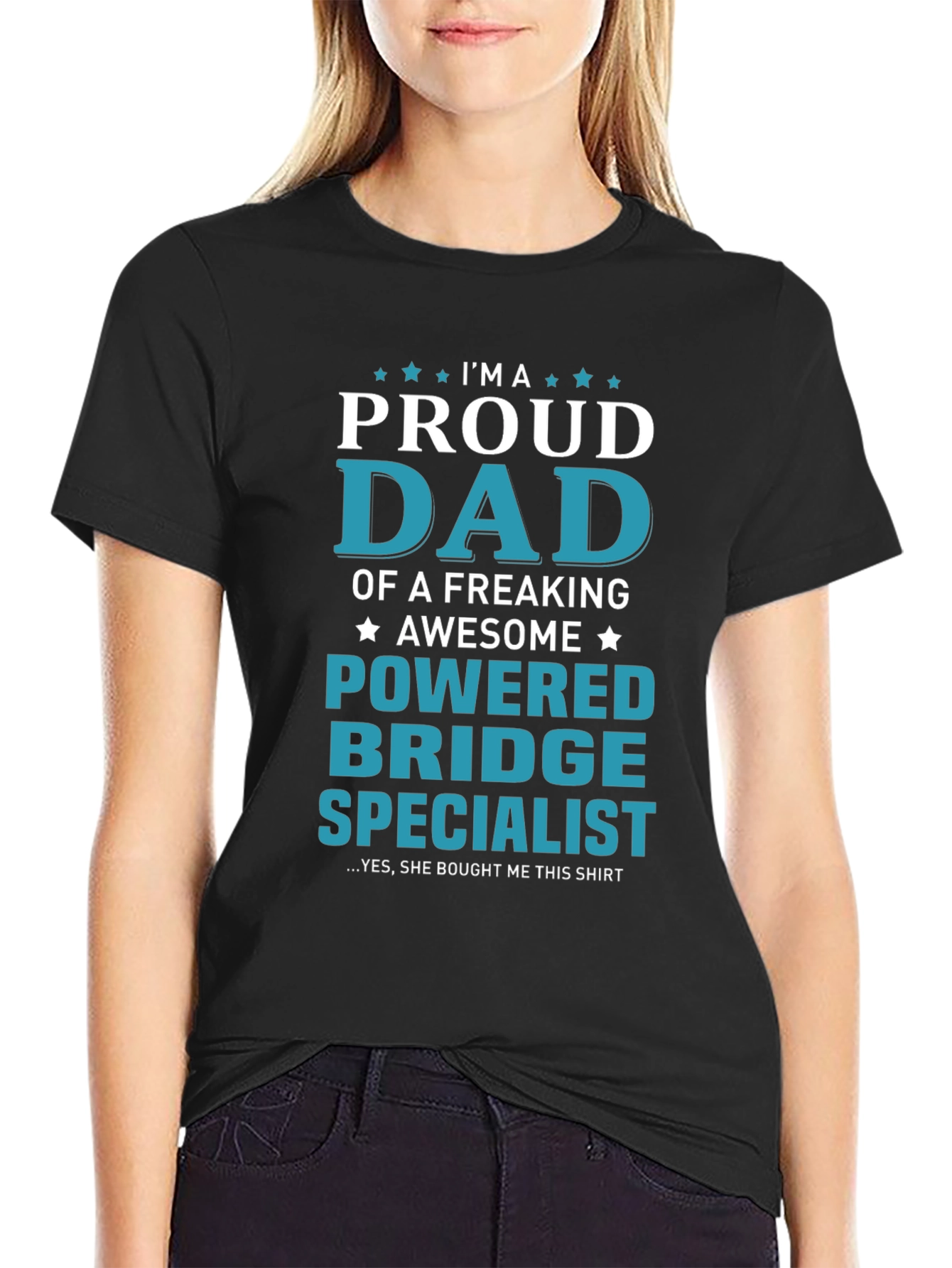Proud Dad Powered Bridge Specialist T-Shirt