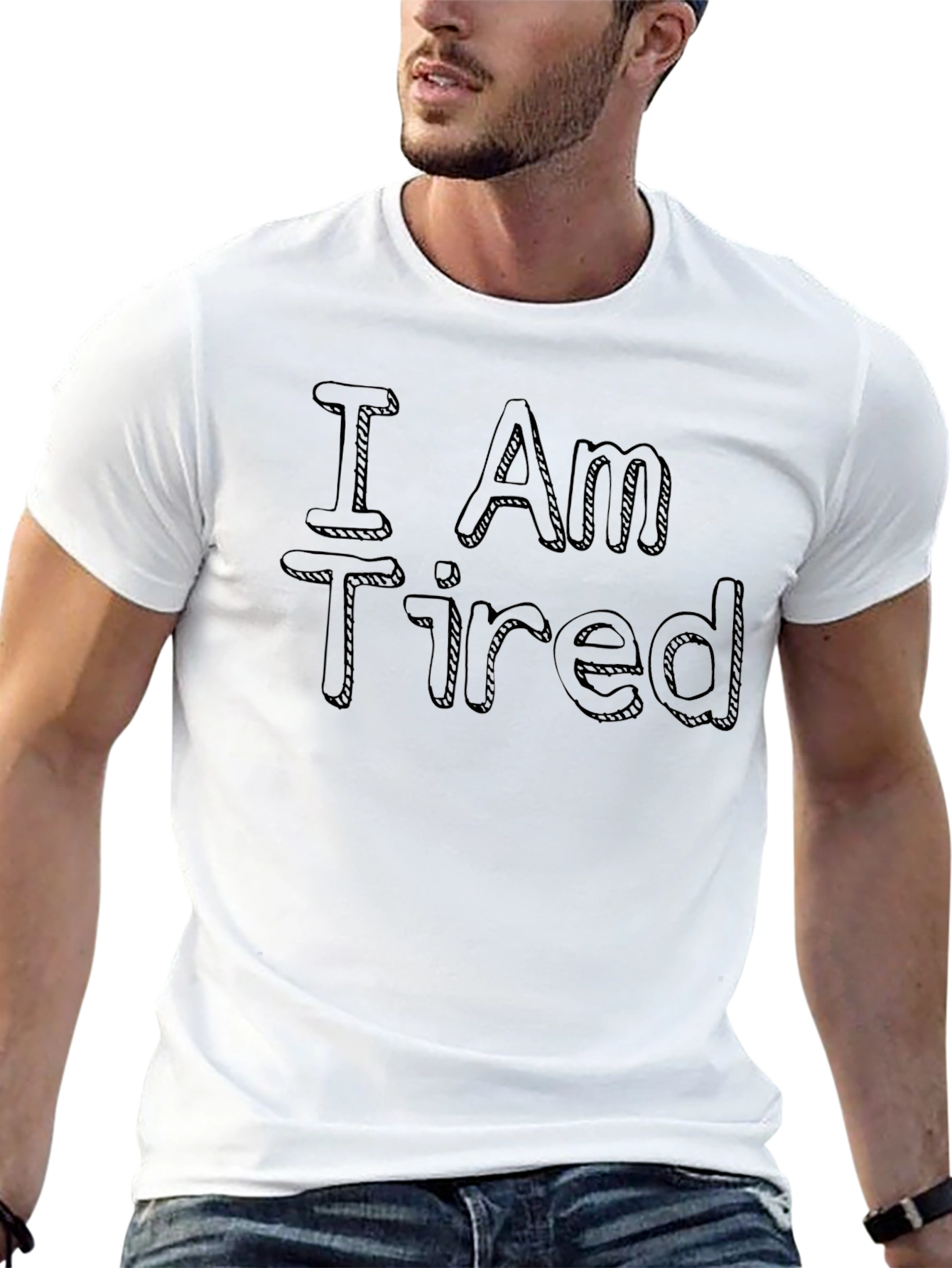 I Am Tired Graphic T-Shirt - Black