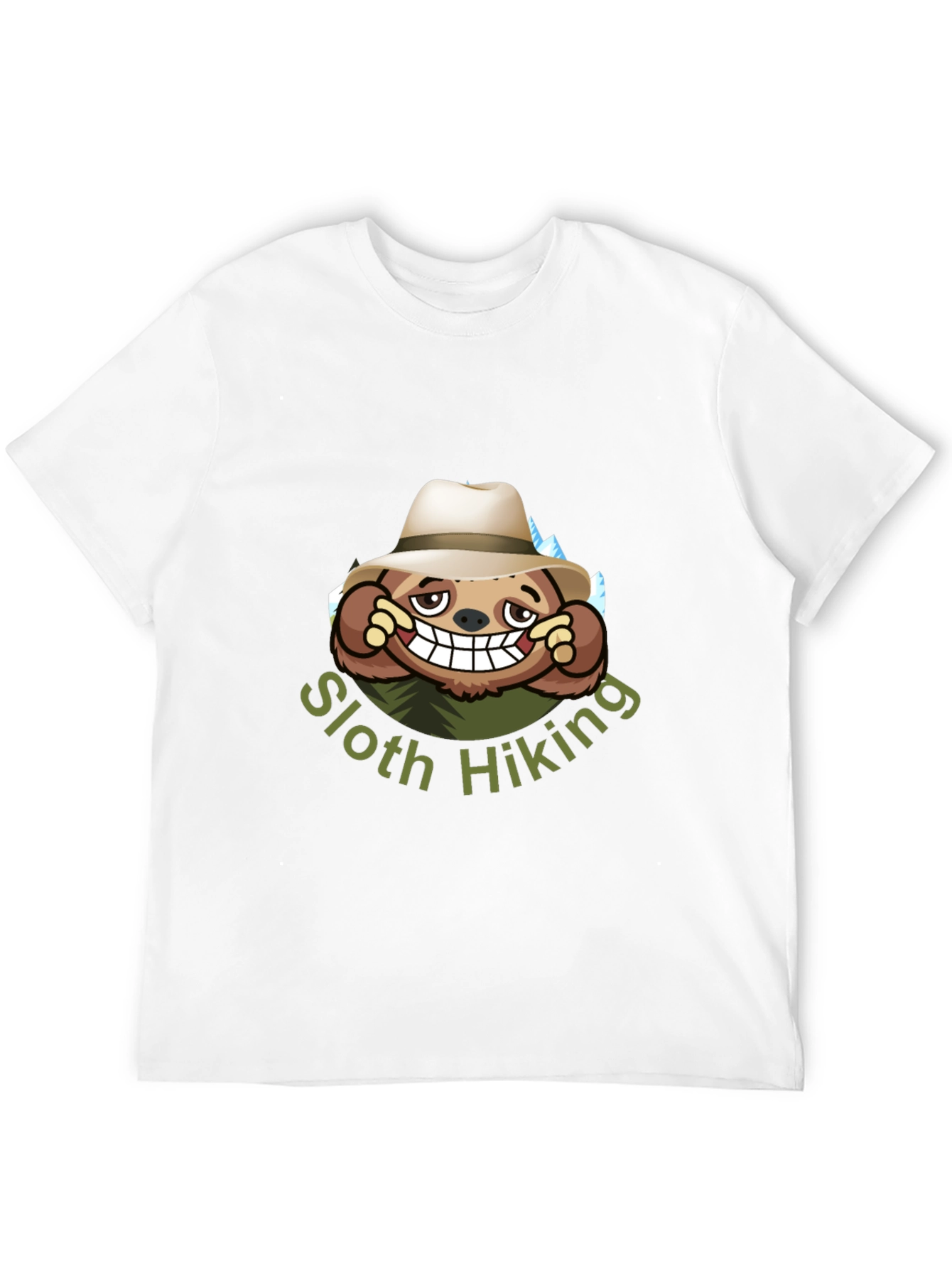 Sloth Hiking Graphic Tee - Black Cotton T-Shirt