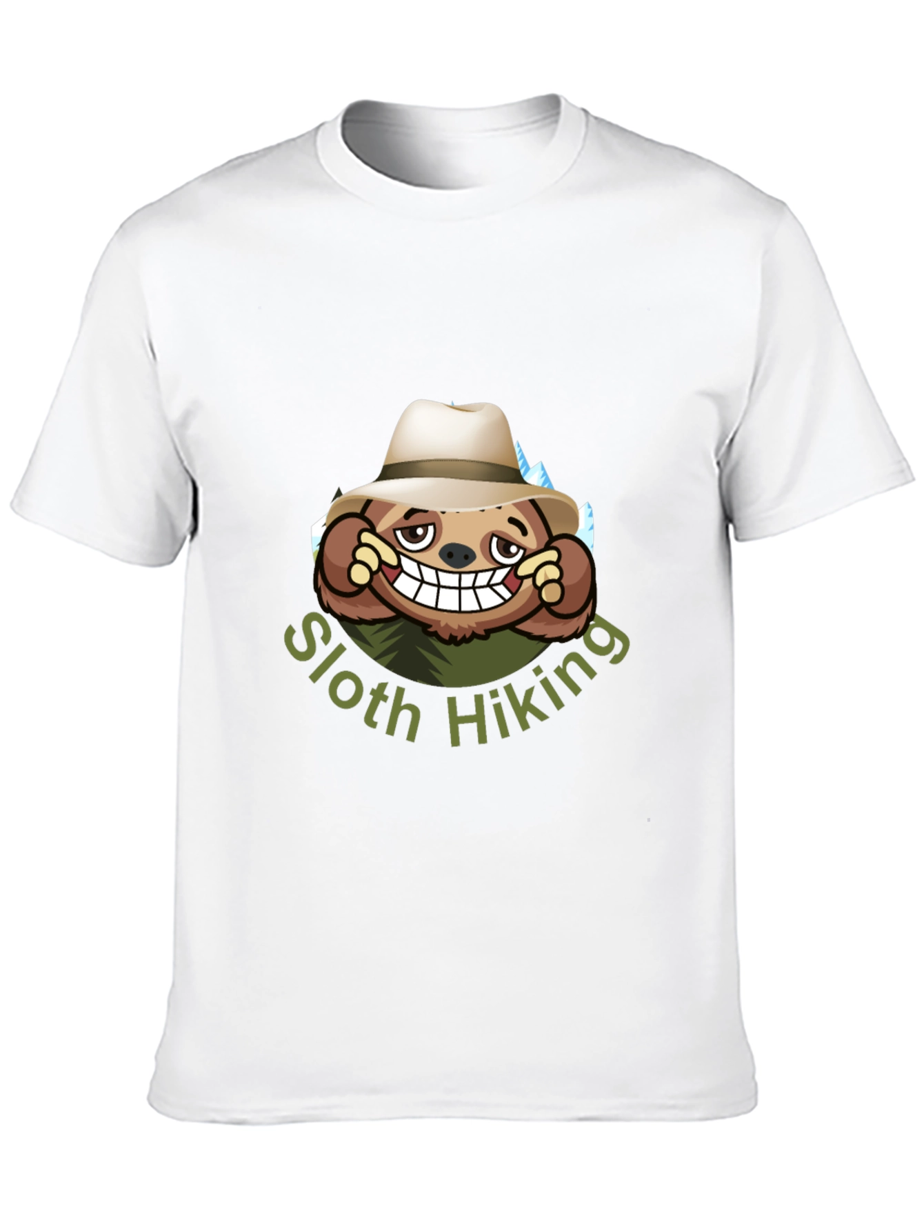 Sloth Hiking Graphic Tee - Black Cotton T-Shirt