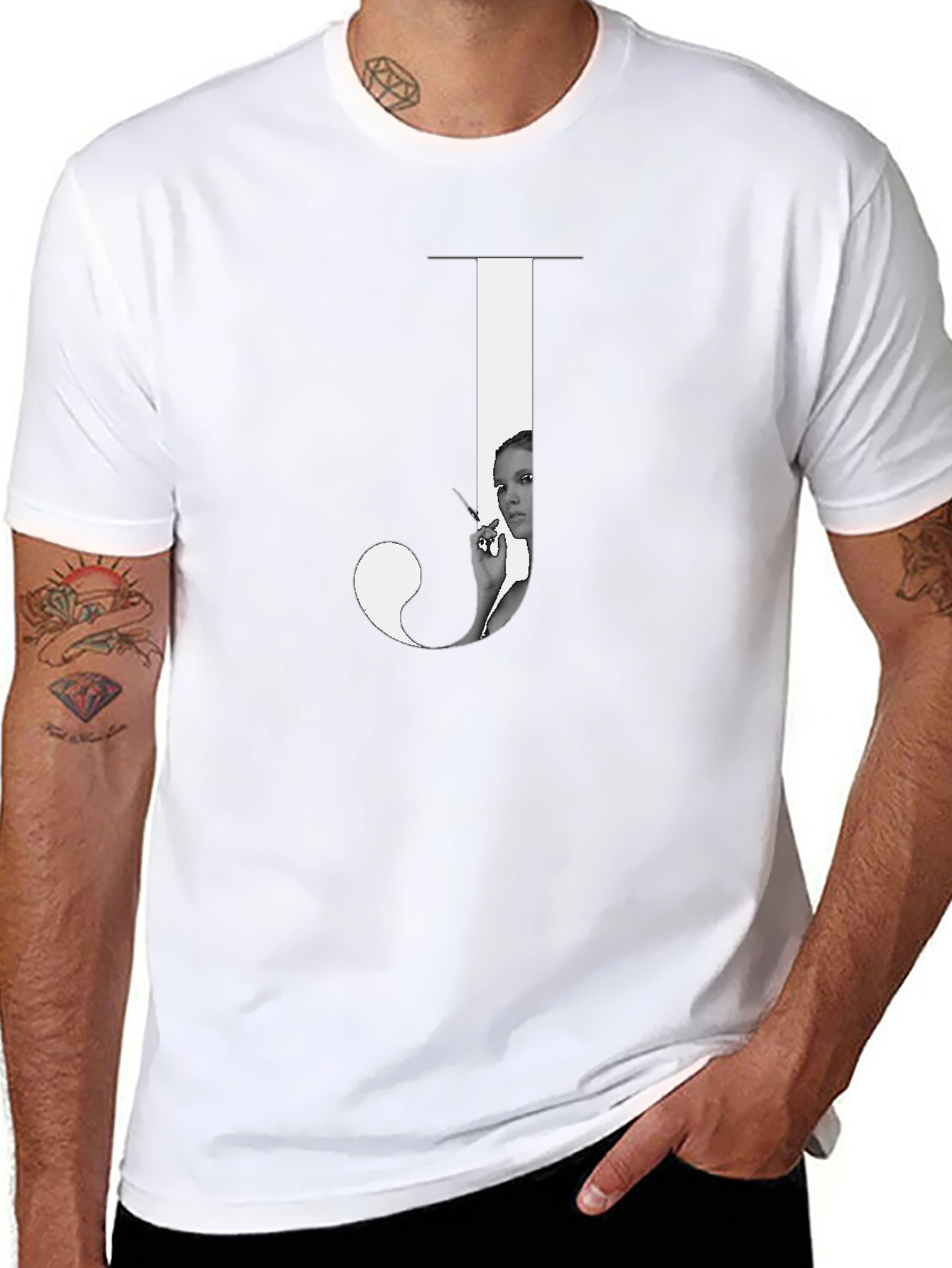 Letter J Graphic Print Tee