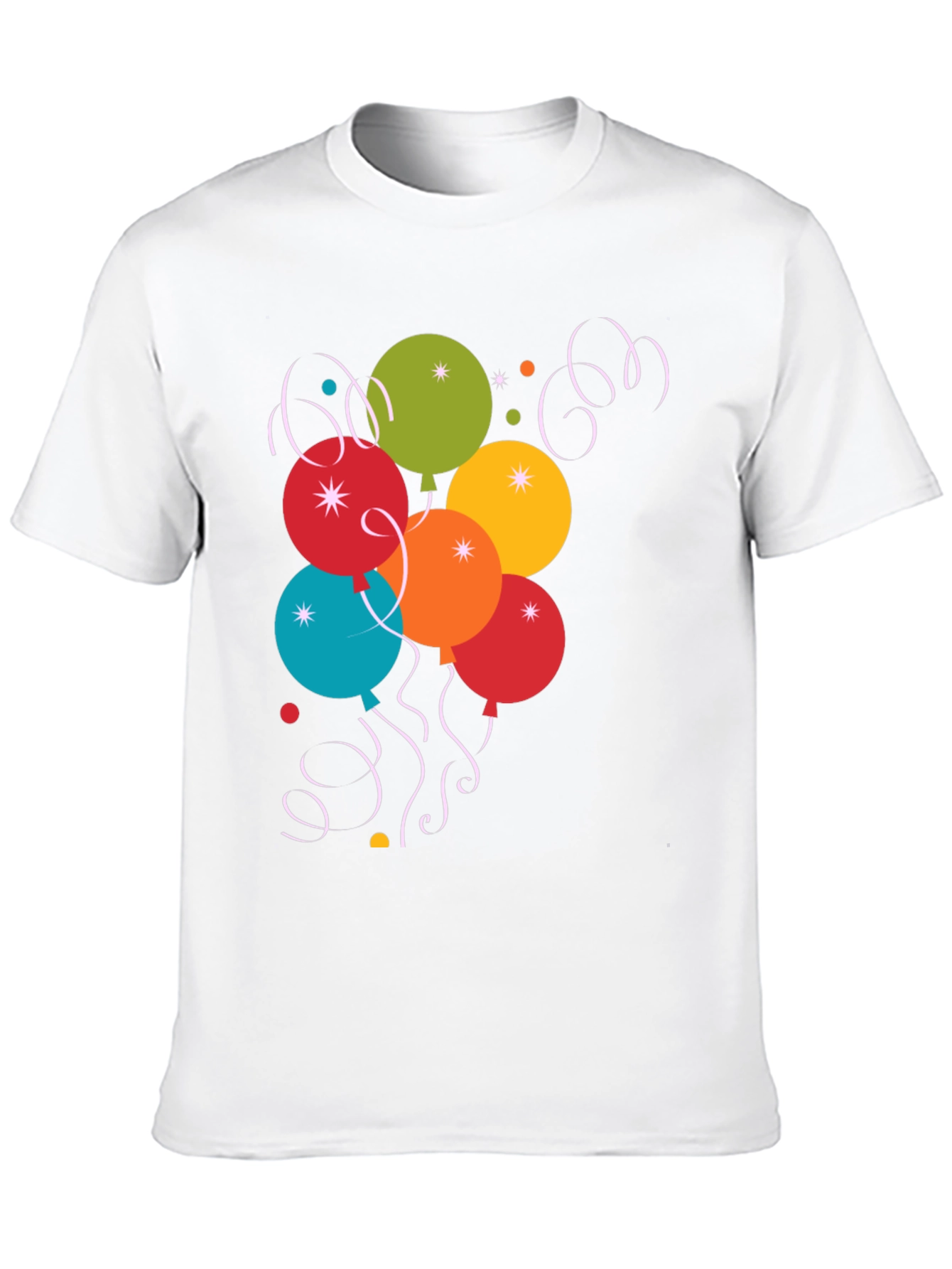 Festive Balloon Graphic Tee - Black Cotton Blend