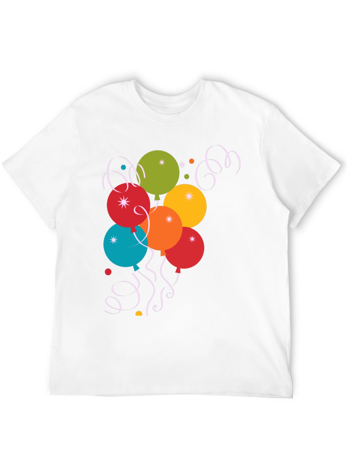 Festive Balloon Graphic Tee - Black Cotton Blend
