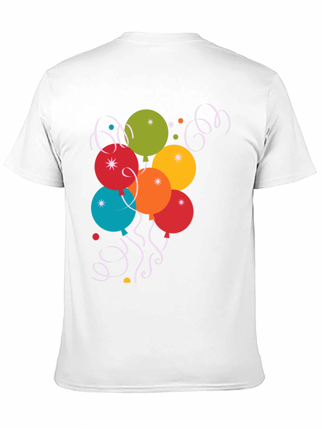 Festive Balloon Graphic Tee - Black Cotton Blend