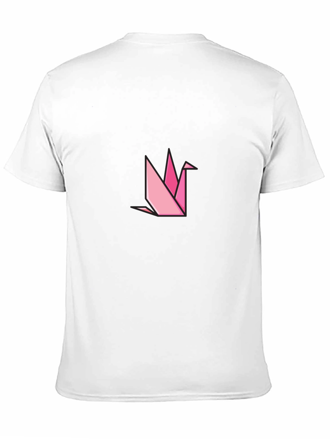 Geometric Origami Crane Black T-Shirt