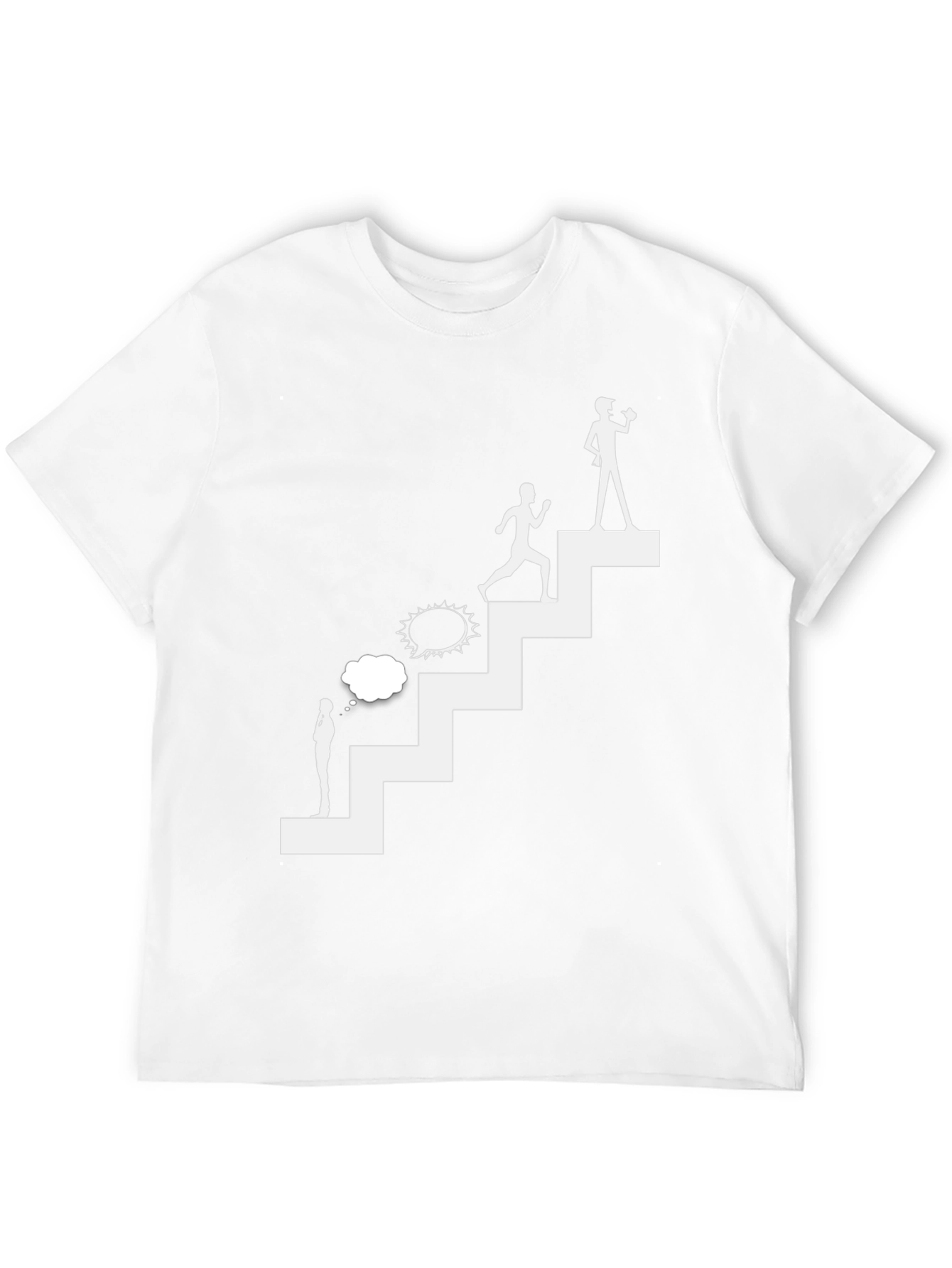 Motivational Steps T-Shirt - Black Graphic Tee
