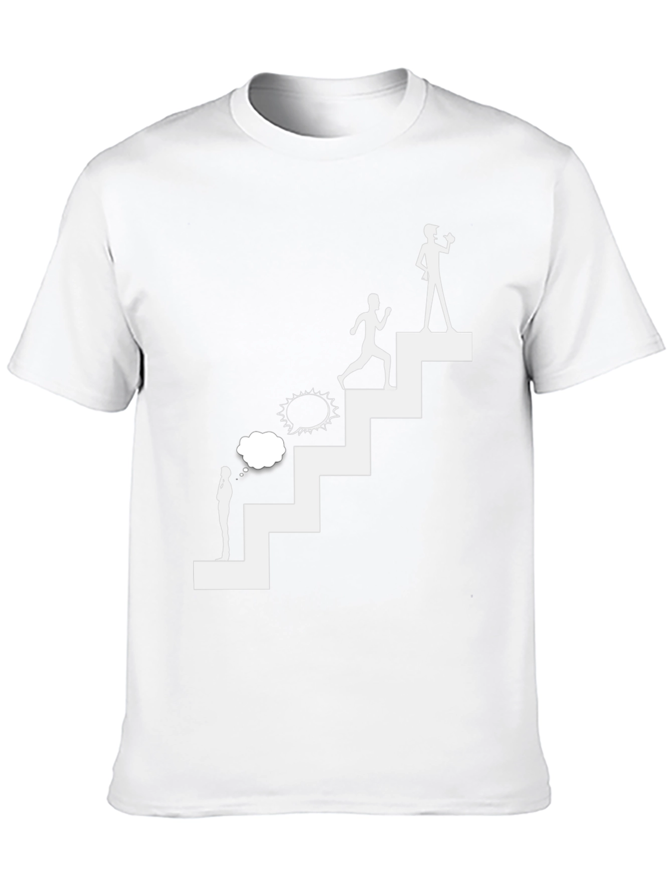 Motivational Steps T-Shirt - Black Graphic Tee