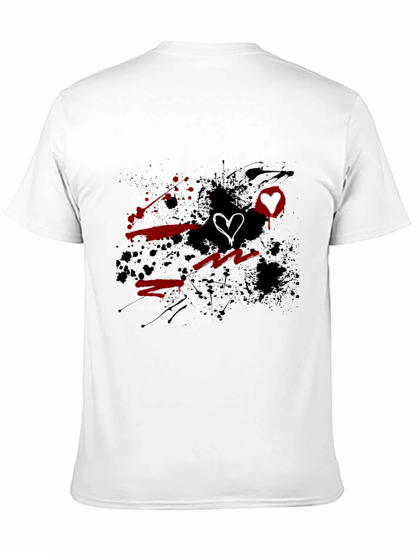 Grunge Heart Graphic Black T-Shirt